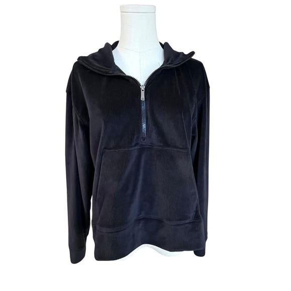 Jockey Tops - Black Jockey velour half zip sweatshirt Women's size‎ small